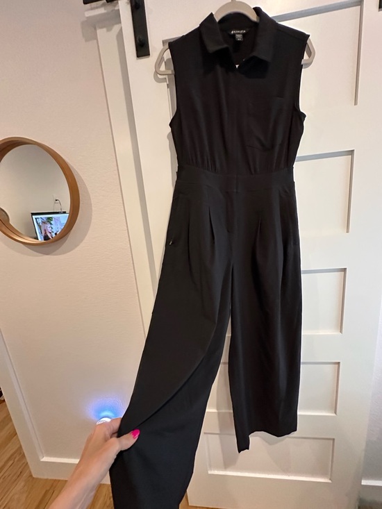 Athleta Pants - Athleta Black Sleeveless Collared Wide-Leg Jumpsuit